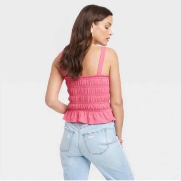 Universal Thread pink smocked tank top juniors xxl NEW - Picture 2 of 5